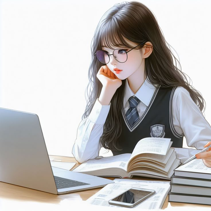 Reading Study Girl dp