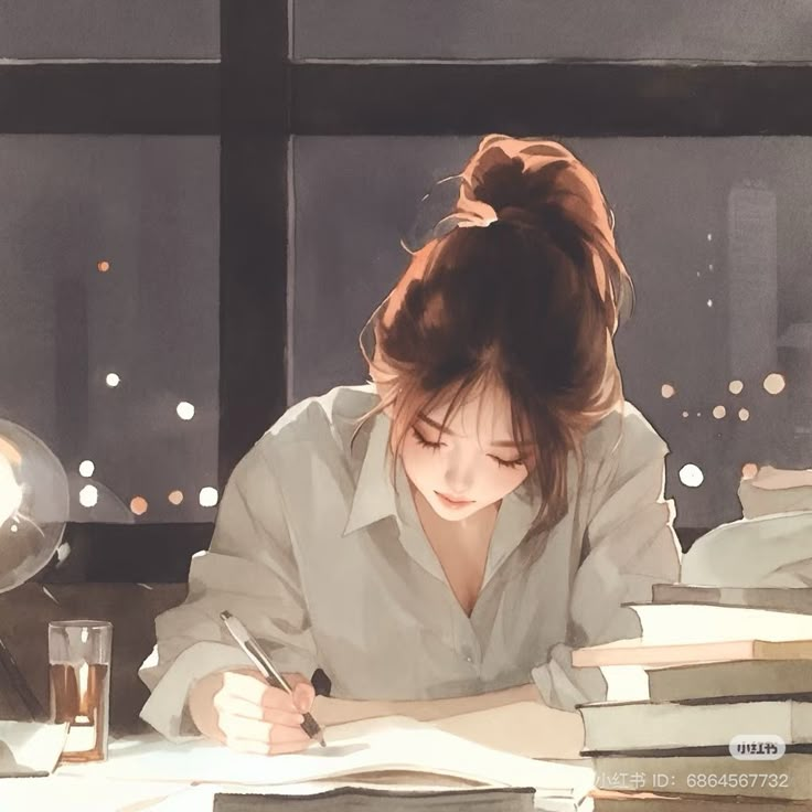 Reading Study Girl dp