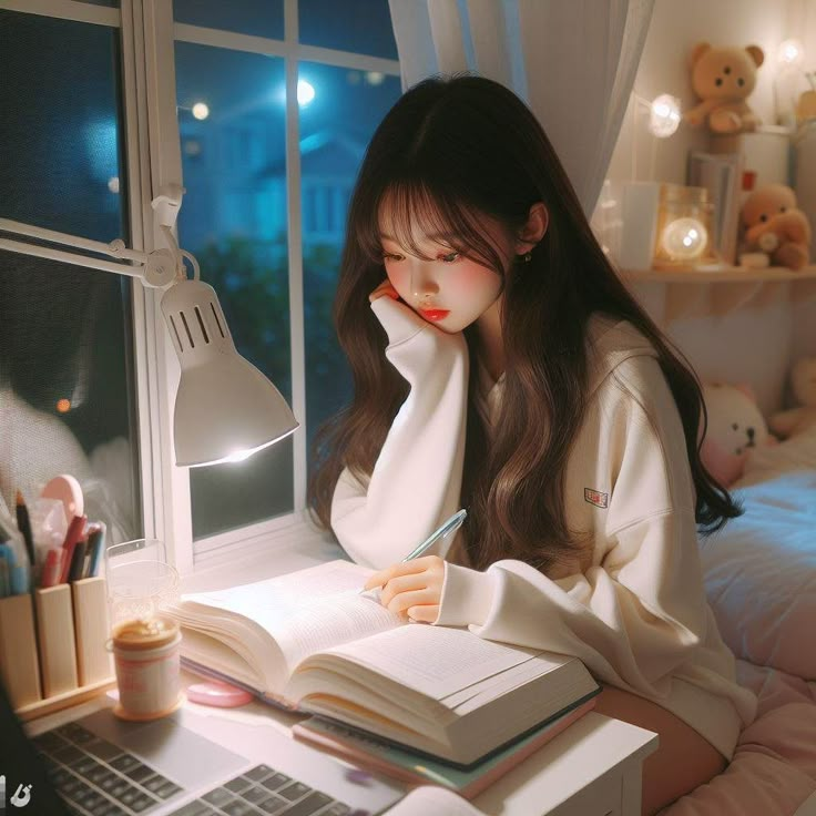 Reading Study Girl dp